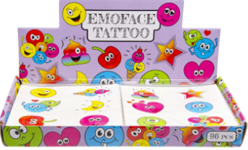Tattoo lustige Gesichter (6 auf Karte)