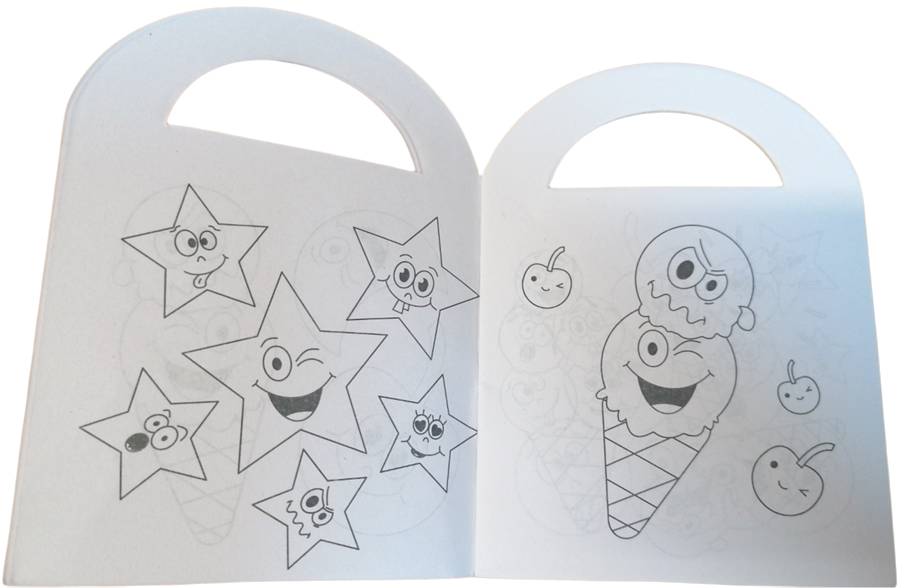 Malbuch mit Sticker lachend