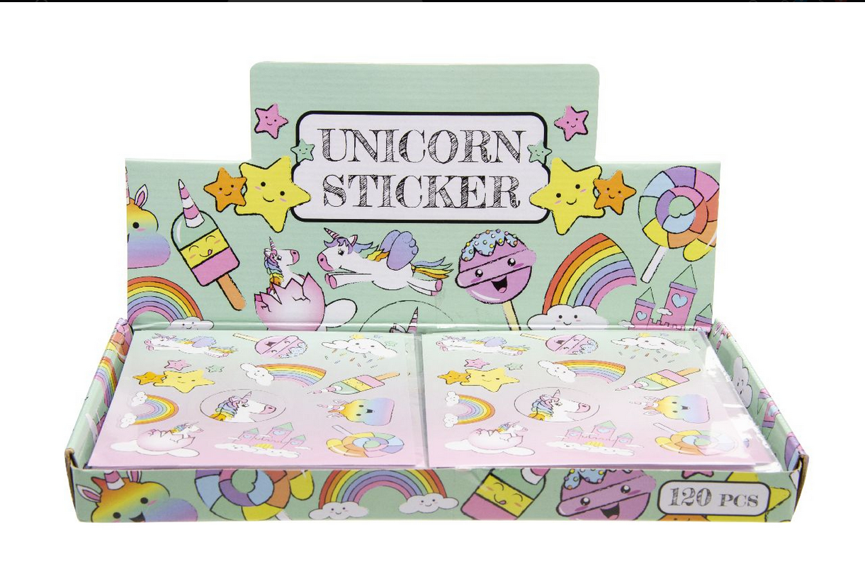 Einhorn-Sticker auf Karte