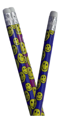Bleistift mit Radierer gelbe Gesichter