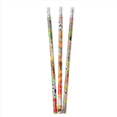 Bleistift mit Radierer Farmtiere