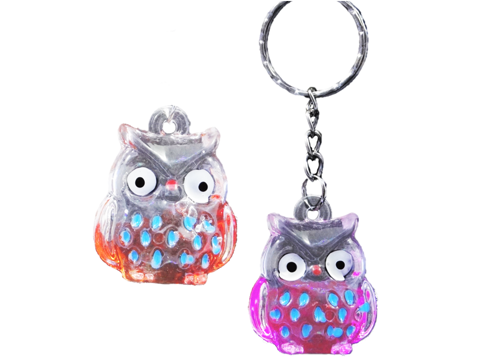 Glaseule an Schlüsselkette