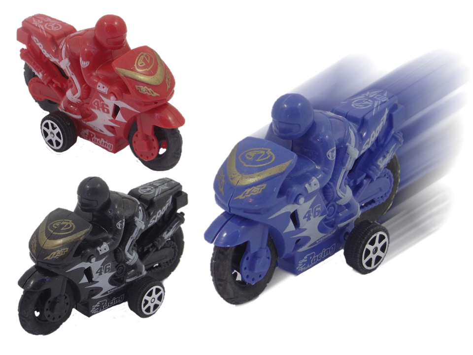 Motorradfahrer mit Rückzug