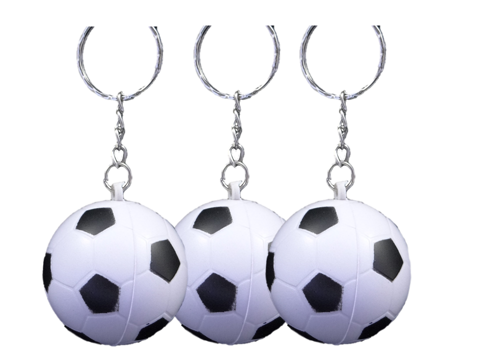 Soft-Fussball weiß an Schlüsselkette