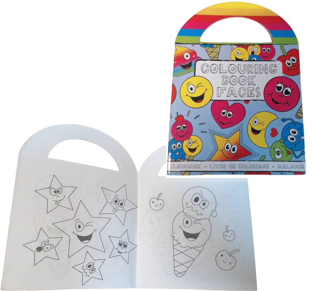 Malbuch mit Sticker lachend