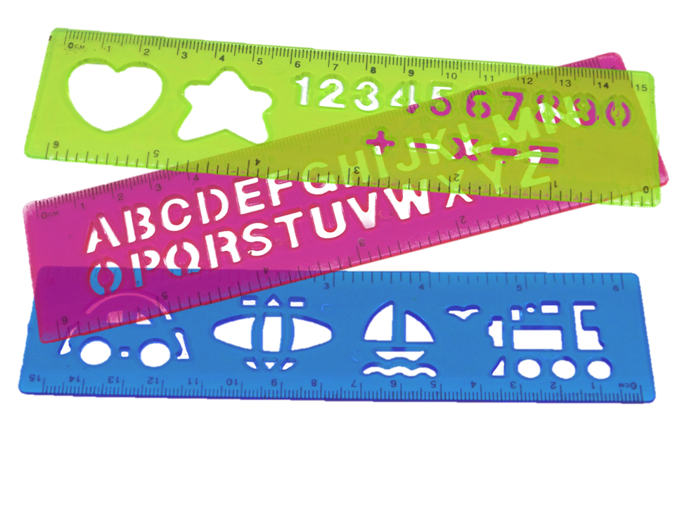 Lineal mit Schablone